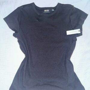 Anthropologie Black Short Sleeve Top